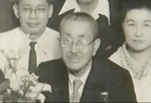 Shirō Ishii, architect of the horrific Unit 731, seen at a reunion party for its members on January 1, 1946. Ishii's unit engaged in reprehensible human experimentation, responsible for hundreds of thousands of deaths.