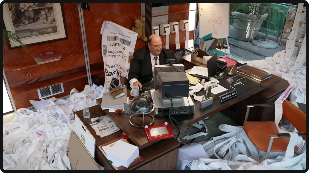 Ramp analog marketing campaign featuring character from The Office.