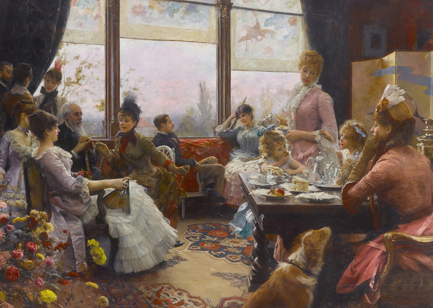 Five o’clock tea (1883-1884) Julius Leblanc Stewart (American, 1855 - 1919)