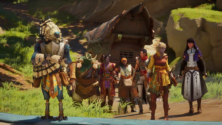 Screenshots from various moments of Eternal Strands gameplay and cutscenes