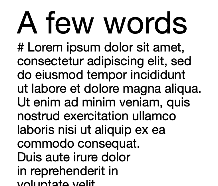 A few words