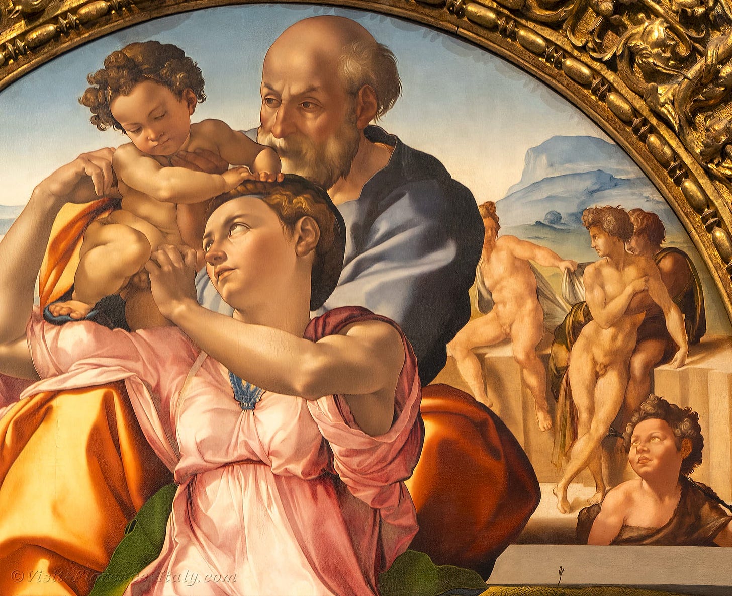 Holy Family Michelangelo's Tondo Doni Unity and light Uffizi