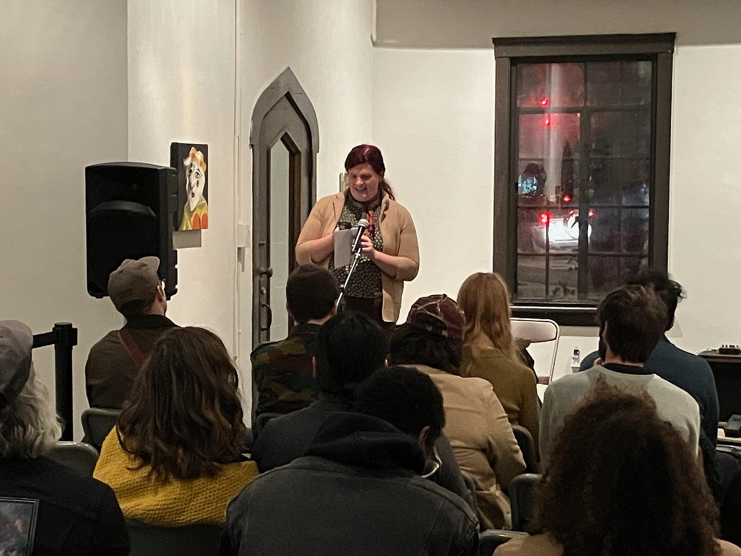 Lillie E. Franks reading at Comfort Station