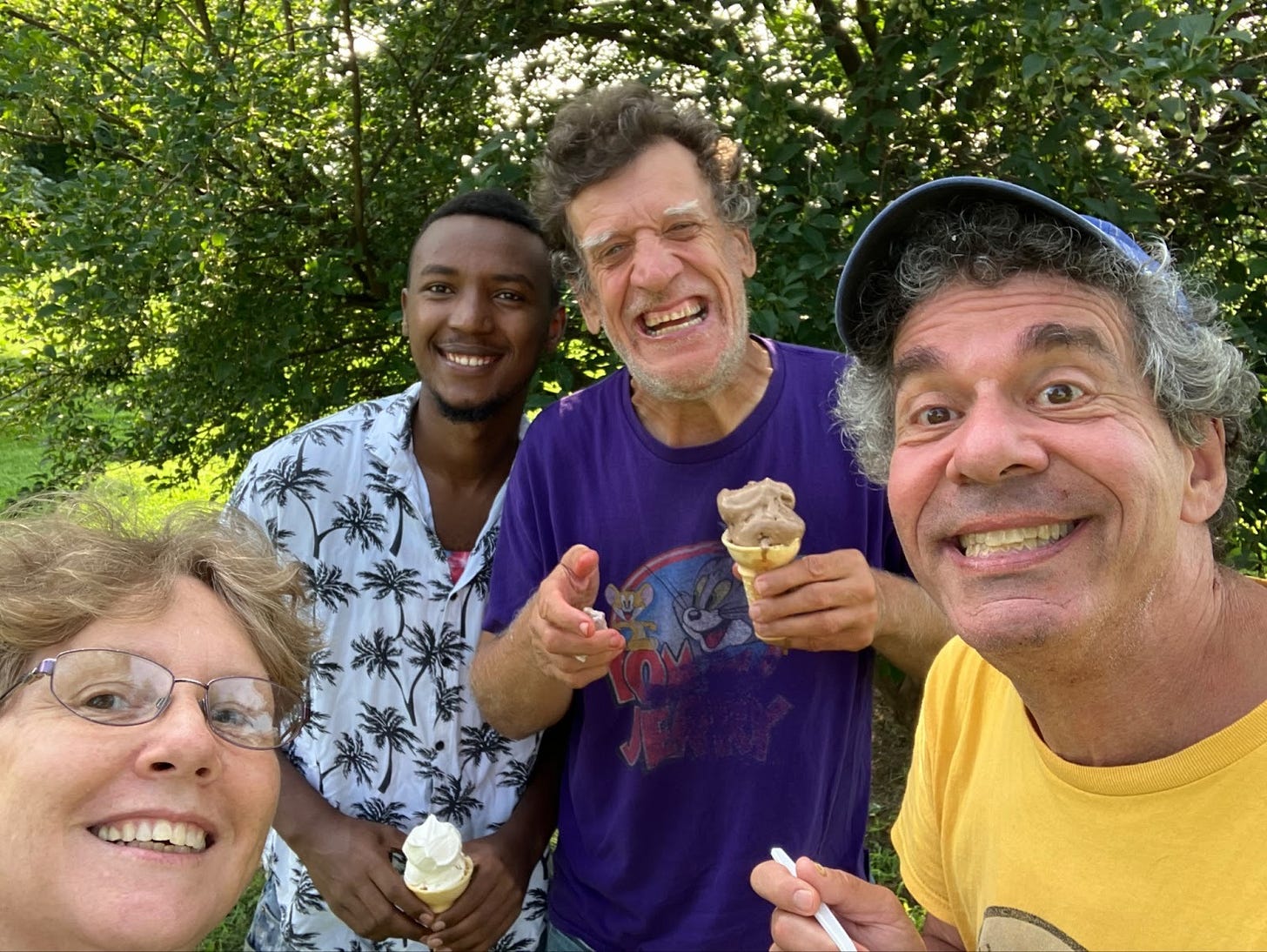 Members of my house go out for ice cream.  That's me in the bottom left.