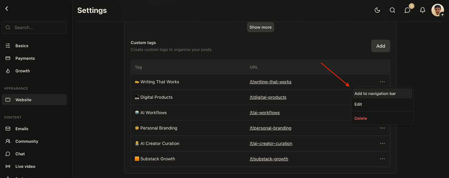 substack custom tags substack custom tags