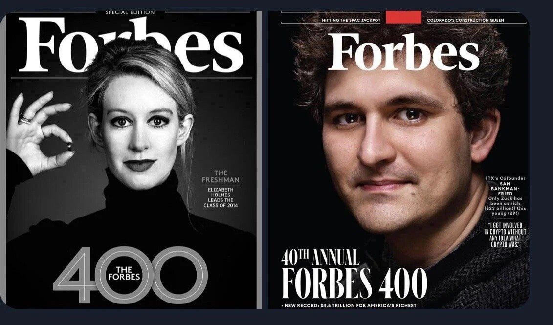 The Forbes 400: promoting the fame and fleeting fortunes of leading luminaries, such as Elizabeth Holmes and Sam Bankman-Fried. The times change, but the games being played by fraudsters largely stay the The Forbes 400: promoting the fame and fleeting fortunes of leading luminaries, such as Elizabeth Holmes and Sam Bankman-Fried. The times change, but the games being played by fraudsters largely stay the
