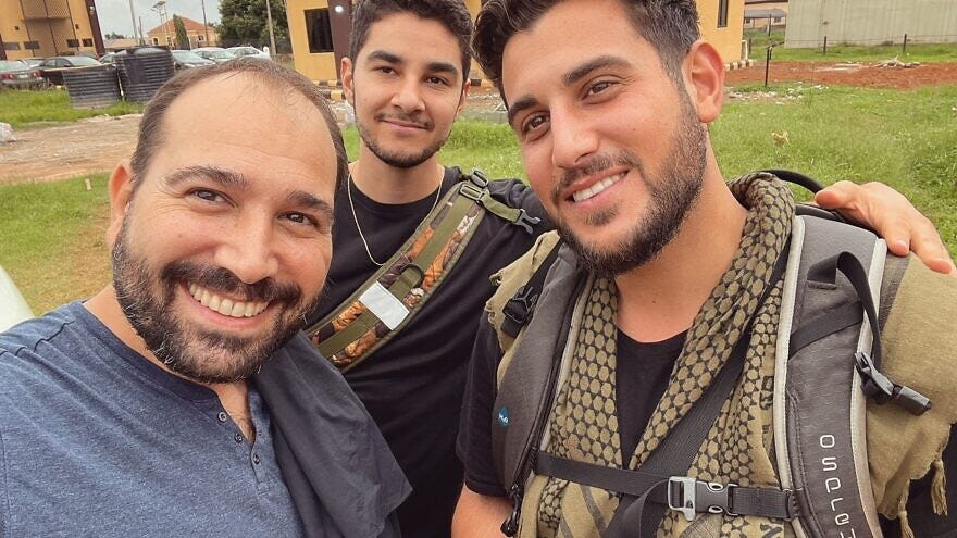 From left: David Benaym, Noam Leibman and Rudy Rochman in Nigeria. Credit: “We Were Never Lost.” From left: David Benaym, Noam Leibman and Rudy Rochman in Nigeria. Credit: “We Were Never Lost.”