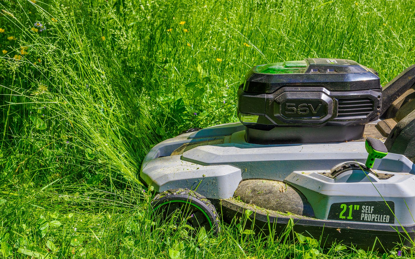 Battery powered lawn mower