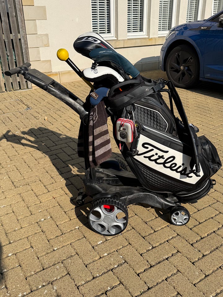 Stewart Q Follow and Motocaddy M7 GPS Remote