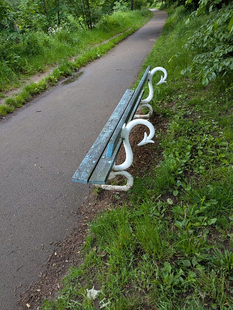 A selection of benches located around the town.