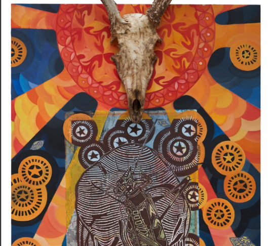 A skull of a deer on a colorful background

AI-generated content may be incorrect.
