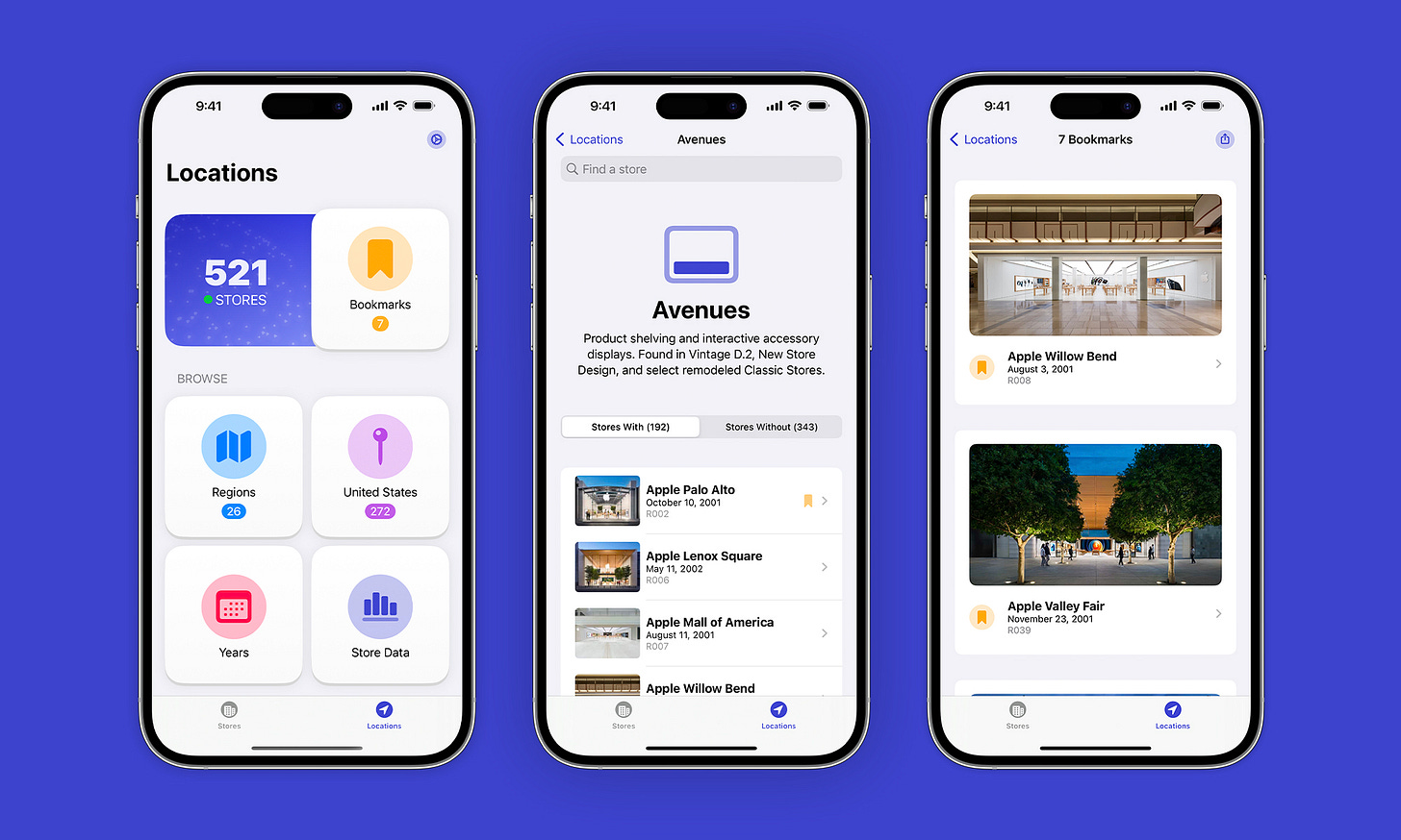 Screenshots of the app Facades.
