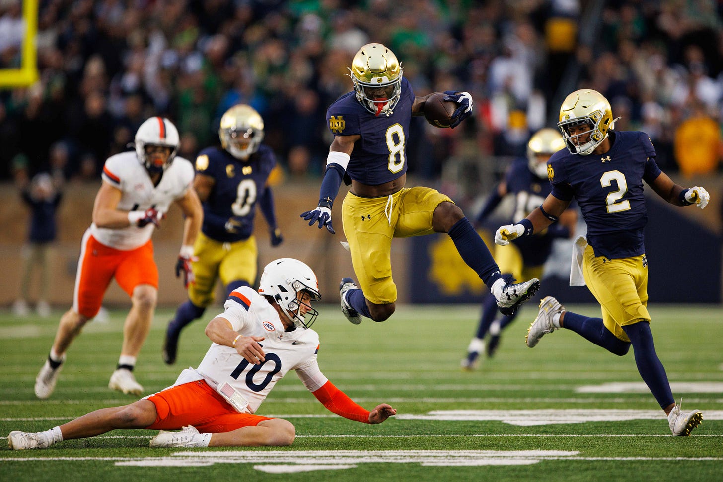 Notre Dame football overcomes hurdles to blowout Virginia