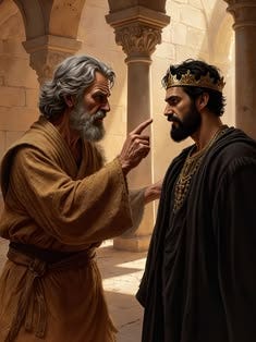 This may contain: an image of jesus talking to another man