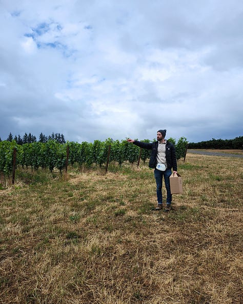 Photos of a Yamhill-Carlton Winery, cherry trees, hazelnuts, and an Oregon winemaker