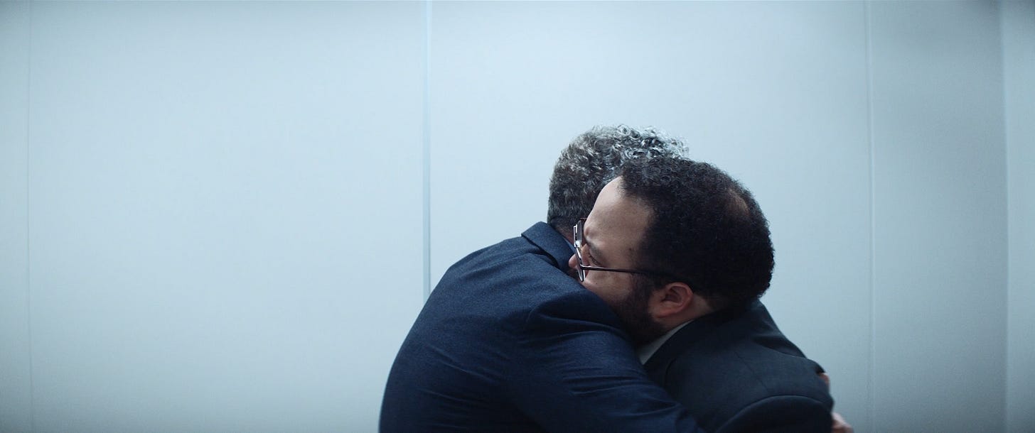 Irving and Dylan hugging