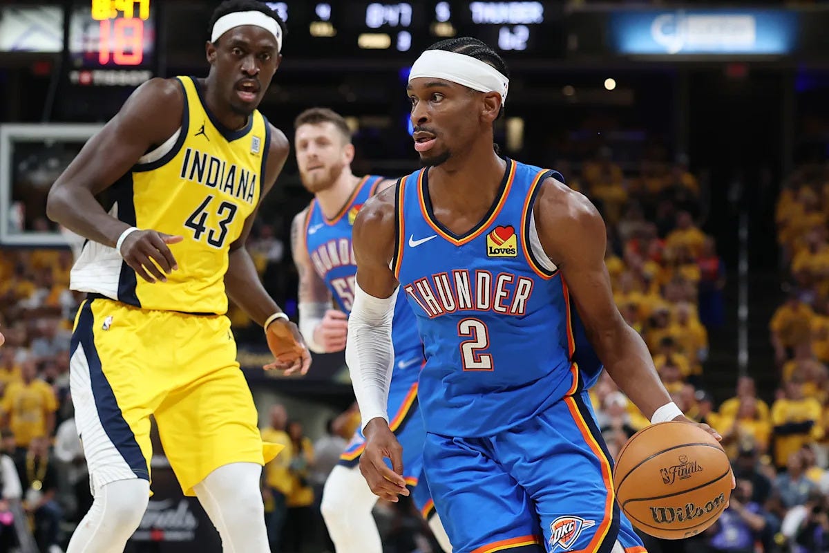 Thunder vs. Pacers score: Shai Gilgeous-Alexander leads late OKC rally to  stun Pacers, tie NBA Finals at 2-2 - Yahoo Sports