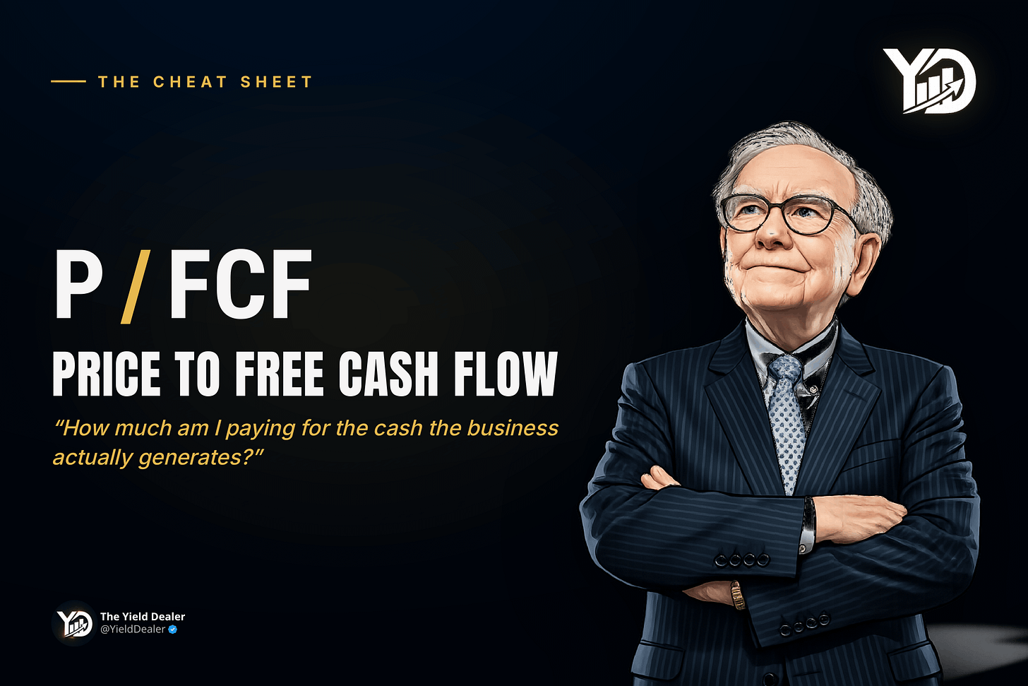 Cover graphic: the Price-to-Free-Cash-Flow (P/FCF) ratio explained by The Yield Dealer Cover graphic: the Price-to-Free-Cash-Flow (P/FCF) ratio explained by The Yield Dealer