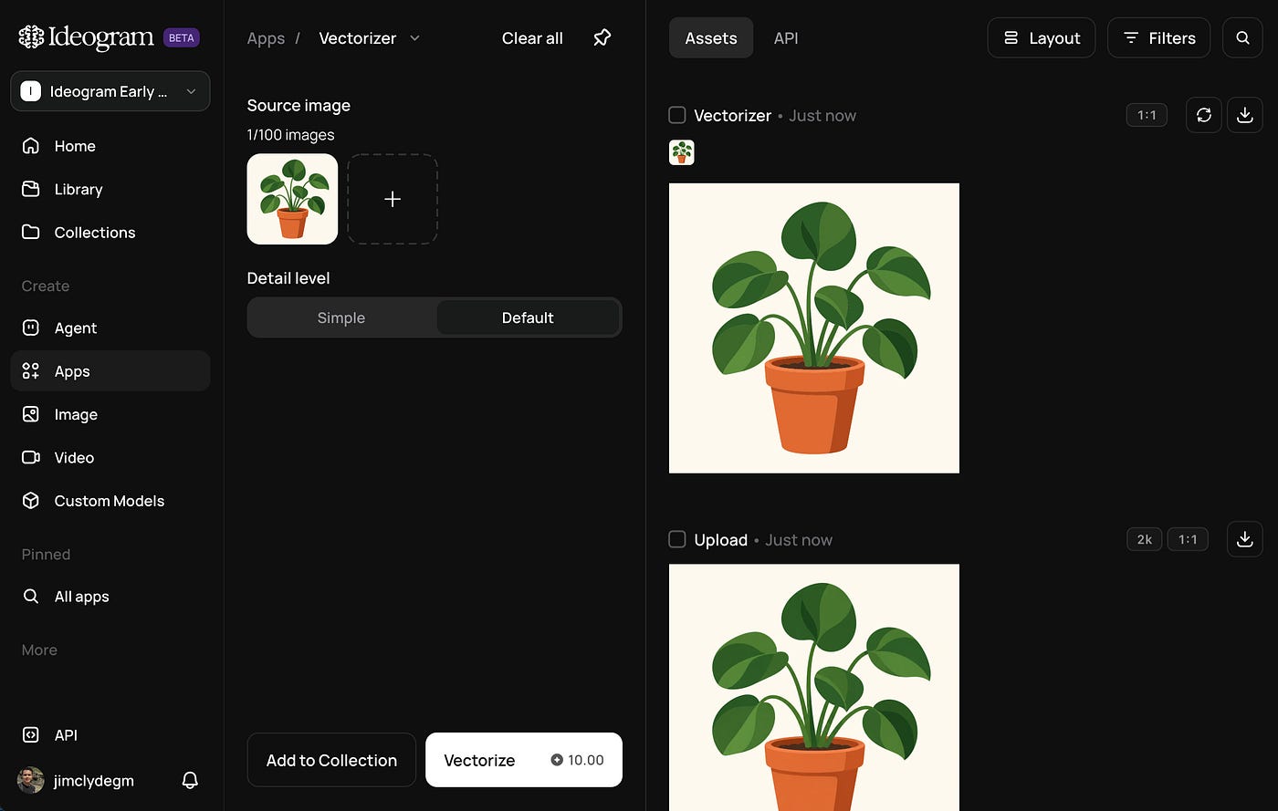 Ideogram’s Image to Vector example result Ideogram’s Image to Vector example result