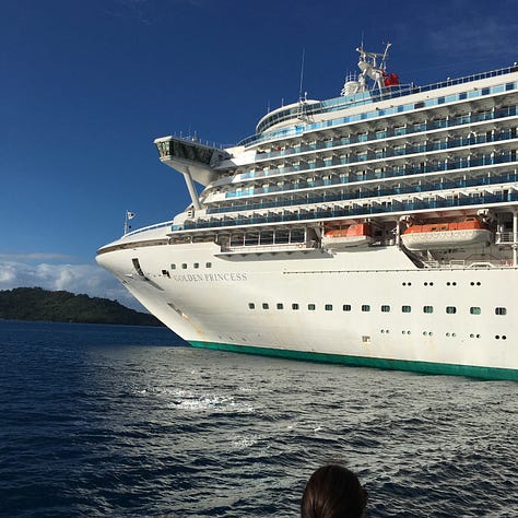 Highlights from our 28 day Transpacific Cruise sailing with highlights of the scenery, drinks, and cruise ship cuisine