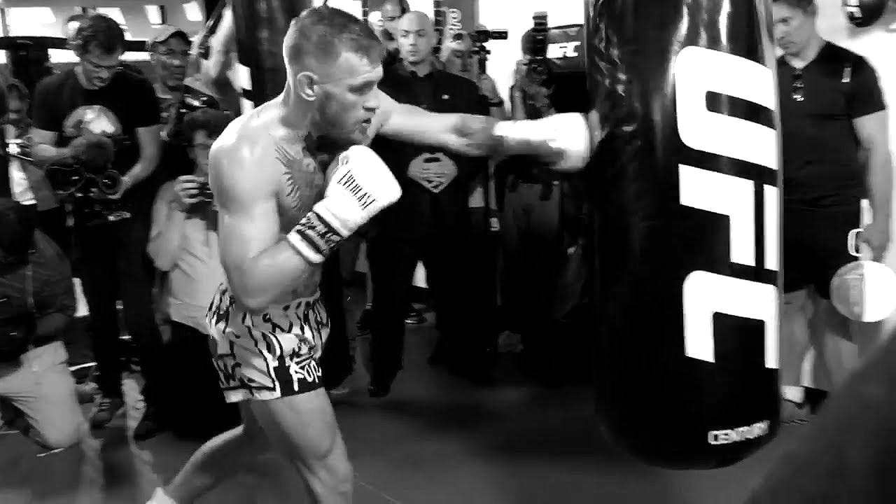 Conor McGregor blasting heavy bag with power punches ahead of Mayweather  fight