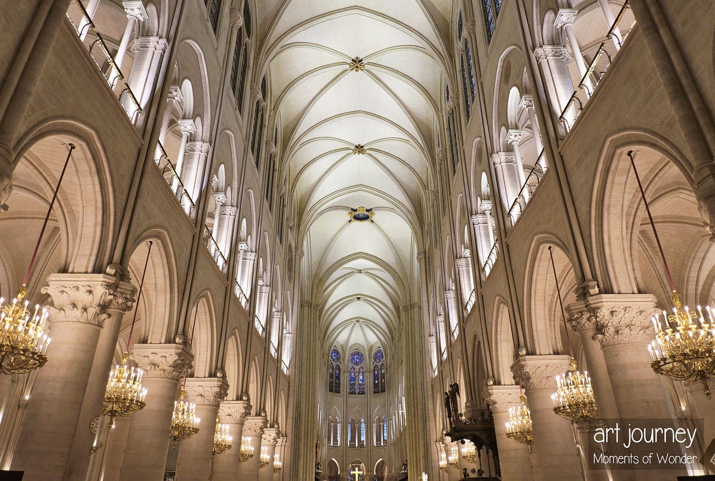 Restored interior of Notre Dame cathedral at the December 2024 opening