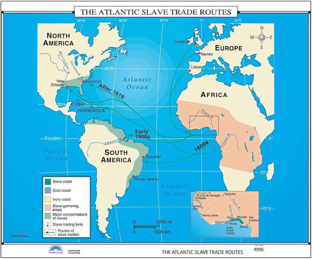 Atlantic Slave Trade Routes (U.S. History Wall Maps) : Kappa Map Group:  Amazon.in: Books