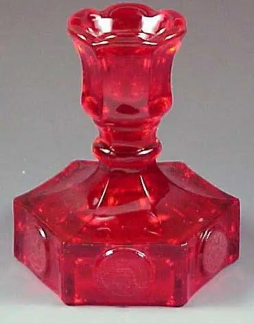 Fostoria Glass Coin Ruby Candle Holder