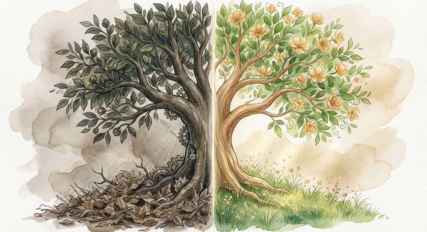 Blunt growth vs Thriving. Even a plant can look very different. Blunt growth vs Thriving. Even a plant can look very different.