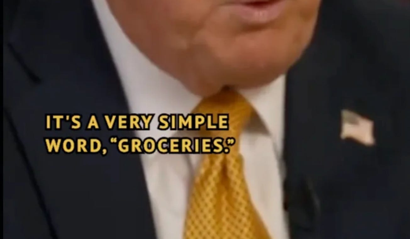 Listen here as he defines groceries Listen here as he defines groceries