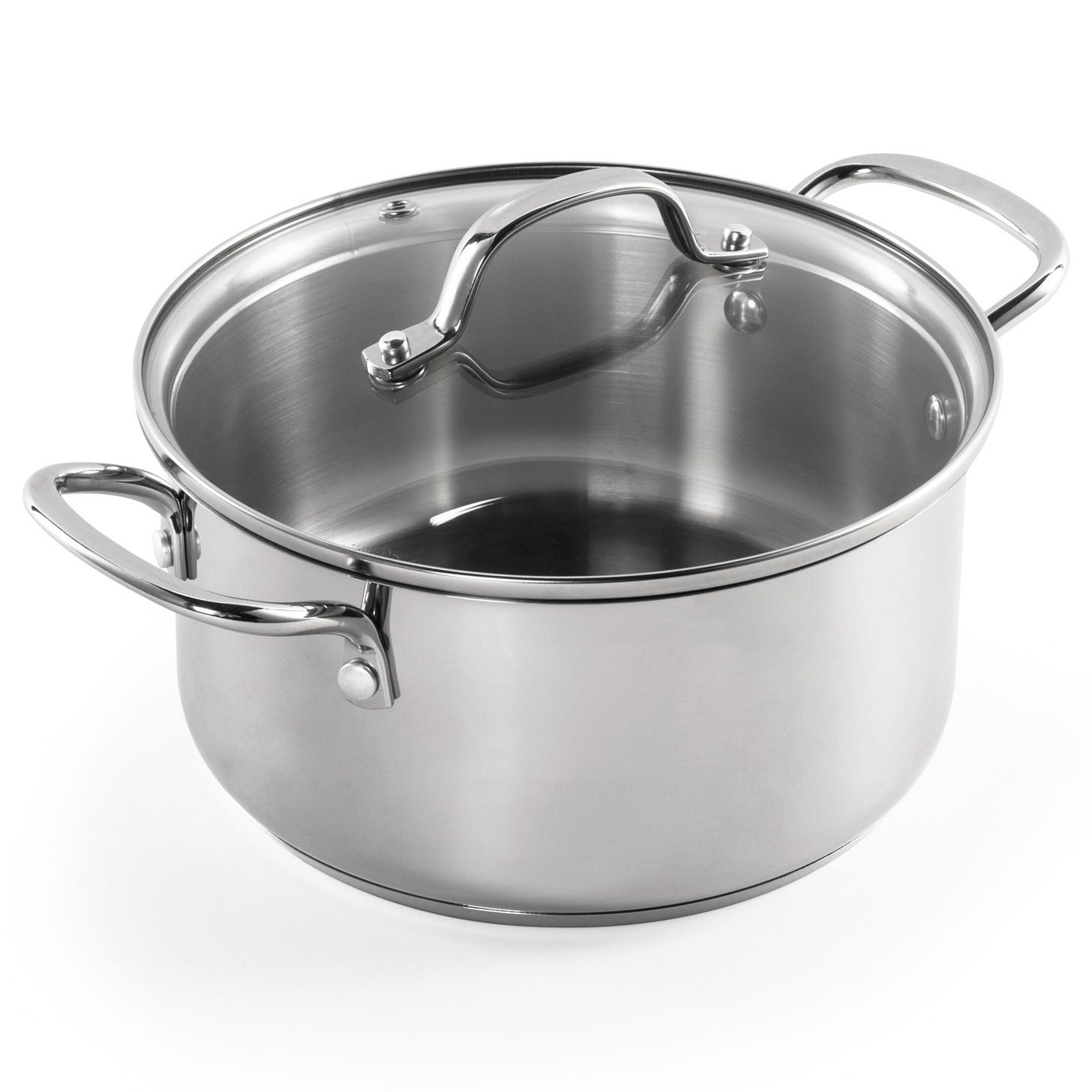 CROFTON Nemesacél lábos, Ø 16 cm, üvegfedővel
