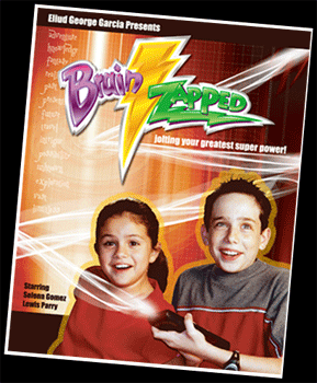 Selena Gomez with the lightening bolt conveniently placed above her head. Also obvious title is obvious.