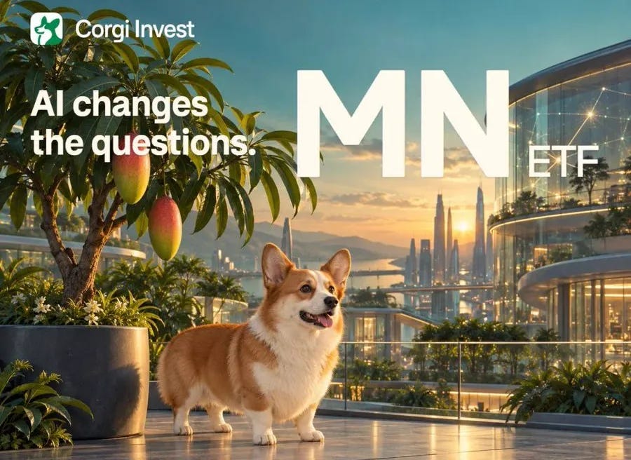 ETF Tracker on X: "🚨NEW CORGI MANGOS ETF NOW TRADING The Corgi MANGOS ETF $ MN The fund seeks to offer exposure to six companies, Meta, Anthropic,  NVIDIA, Google, OpenAI, and SpaceX, with