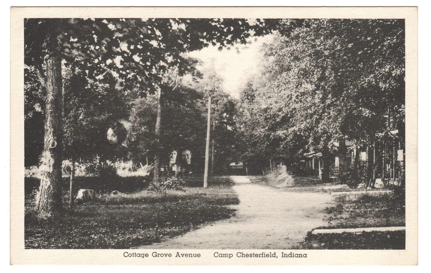 Spiritualist Camp Chesterfield Postcard Cottage Grove Avenue Spiritualist IN - Picture 1 of 2
