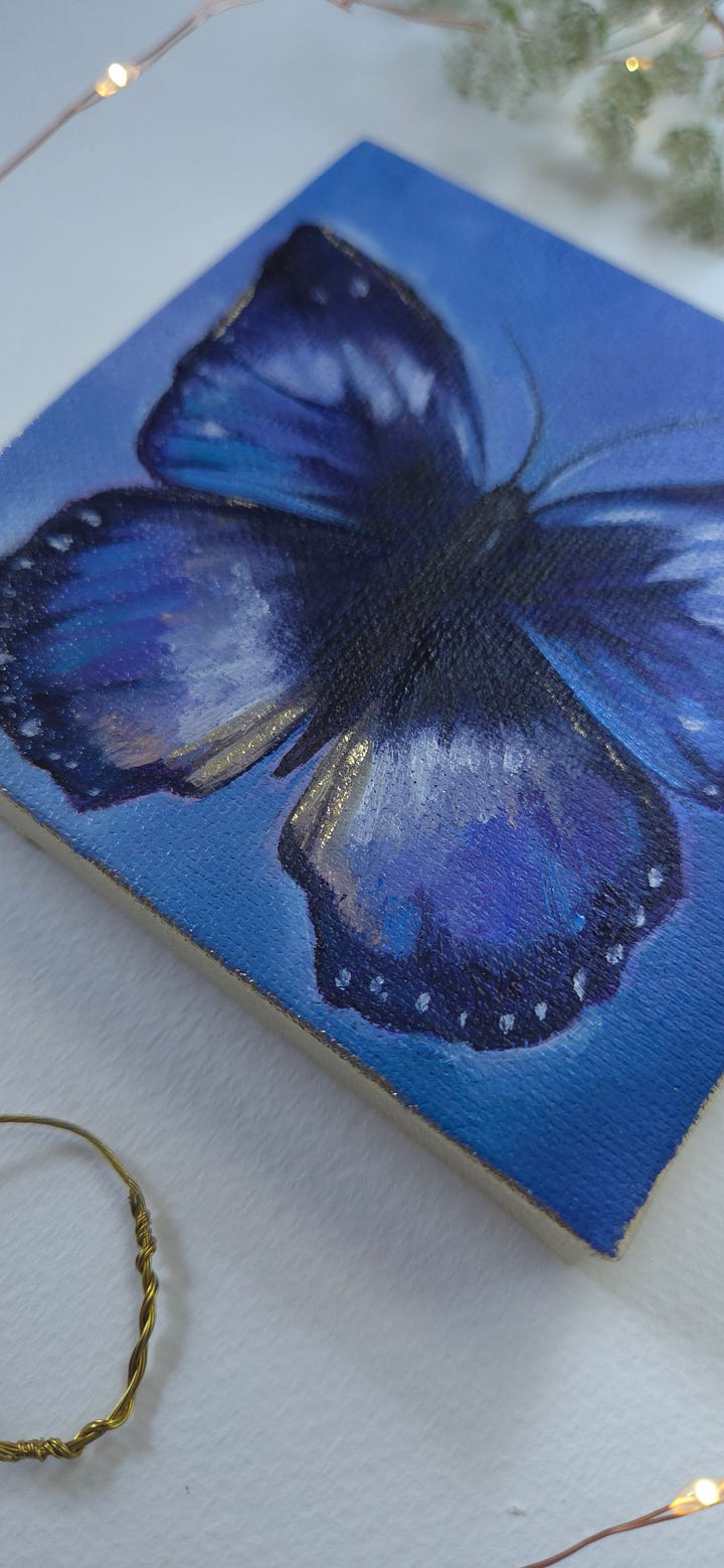 diadem butterfly oil painting