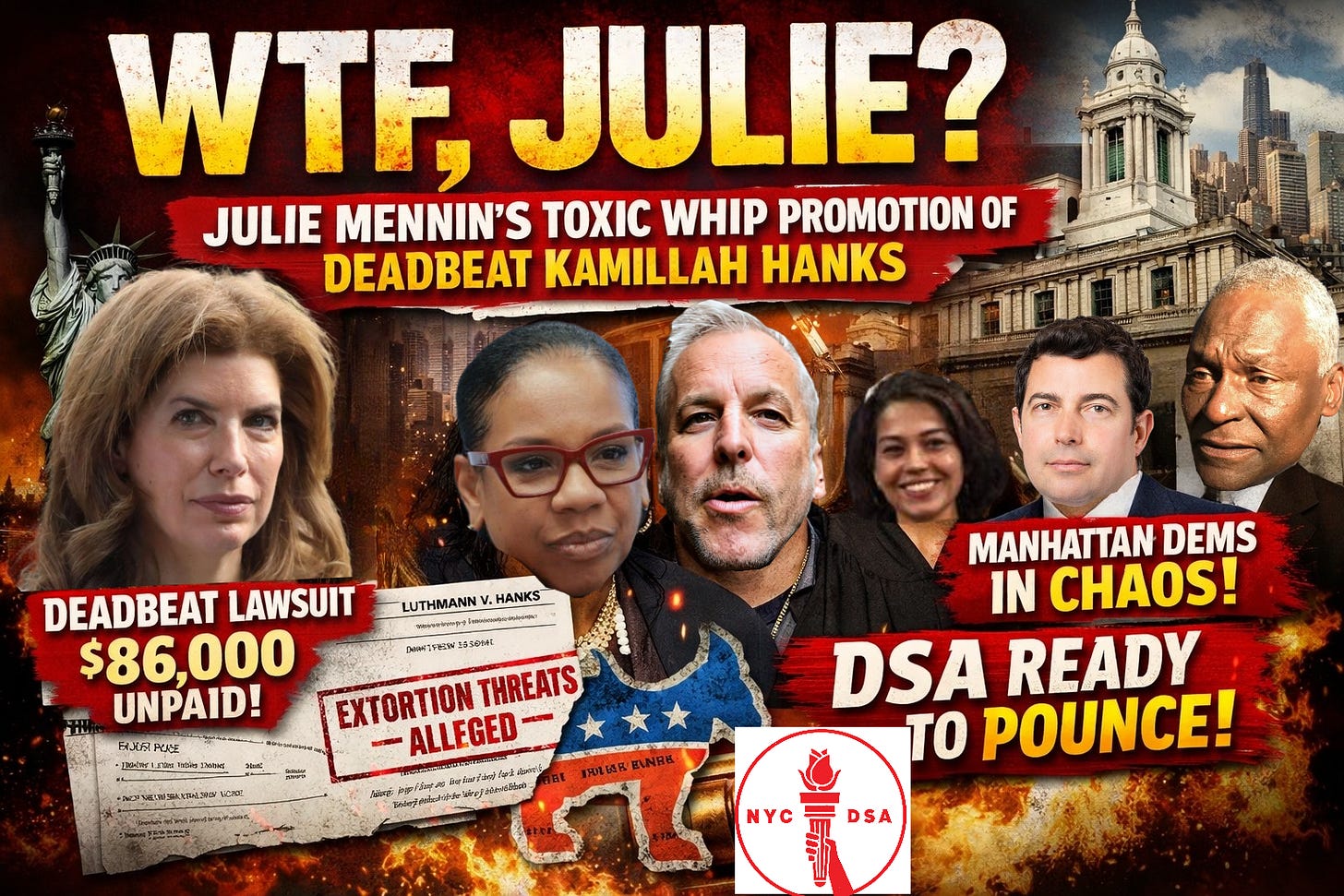 WTF Julie Menin: NYC Council Speaker's controversial choice of Kamillah Hanks as Majority Whip ignites lawsuit scandal and political collapse