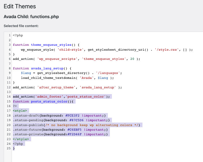 Colour code pages and posts in WordPress admin Colour code pages and posts in Wordpress admin
