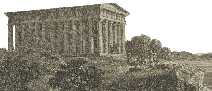 A building with columns on top of a hill

AI-generated content may be incorrect.