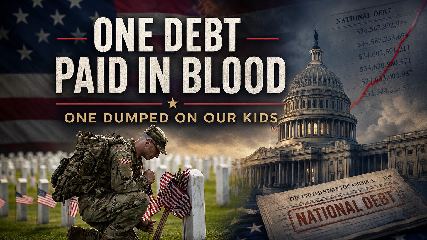 Debt Remembered and Debt Ignored: Memorial Day exposes two American debts: one paid in blood, the other dumped on us by Washington.