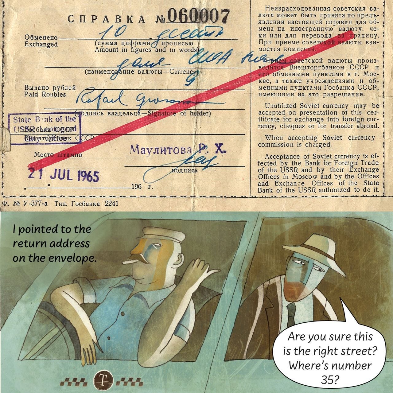 Anna Olswanger received the story from Rabbi Rafael Grossman about his 1965 trip to the Soviet Union, which Yevgenia Nayberg later adapted into the graphic novel A Visit to Moscow.