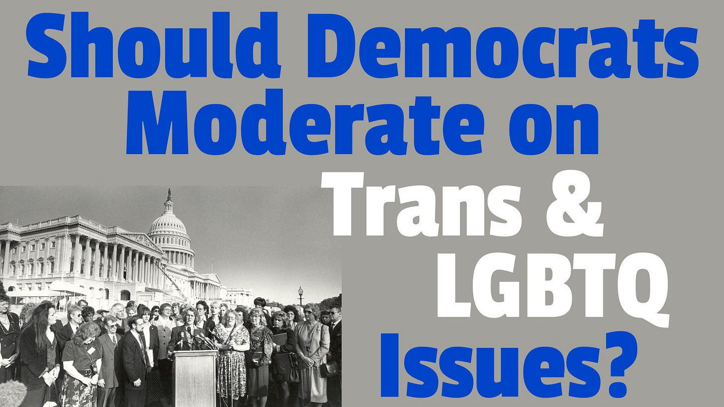 Thumbnail for my latest video essay. The background photo is of a crowd of transgender activists in front of the U.S. Capitol building in May 1997. They were gathered there for the 2nd Annual National Gender Lobbying Day, where trans people would reach out to members of Congress. Photo is from the Digital Transgender Archive.