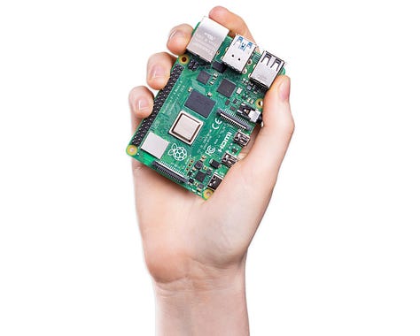 Images of the Jetson Nano, the Raspberry Pi 4 and the Coral TPU.