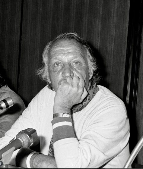 Director Joseph Losey wearing the Cartier Baignoire given to him by Elizabeth Taylor
