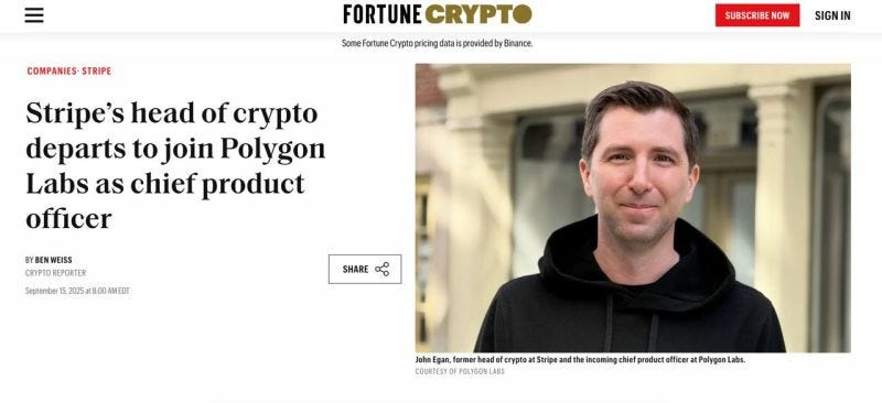 Welcome to Polygon @john3gan! Recently leading crypto at Stripe and a founder himself, he comes with the experience to supercharge Polygon's payments strategy and deliver institutional-grade… | Sandeep Nailwal Welcome to Polygon @john3gan! Recently leading crypto at Stripe and a founder himself, he comes with the experience to supercharge Polygon's payments strategy and deliver institutional-grade… | Sandeep Nailwal