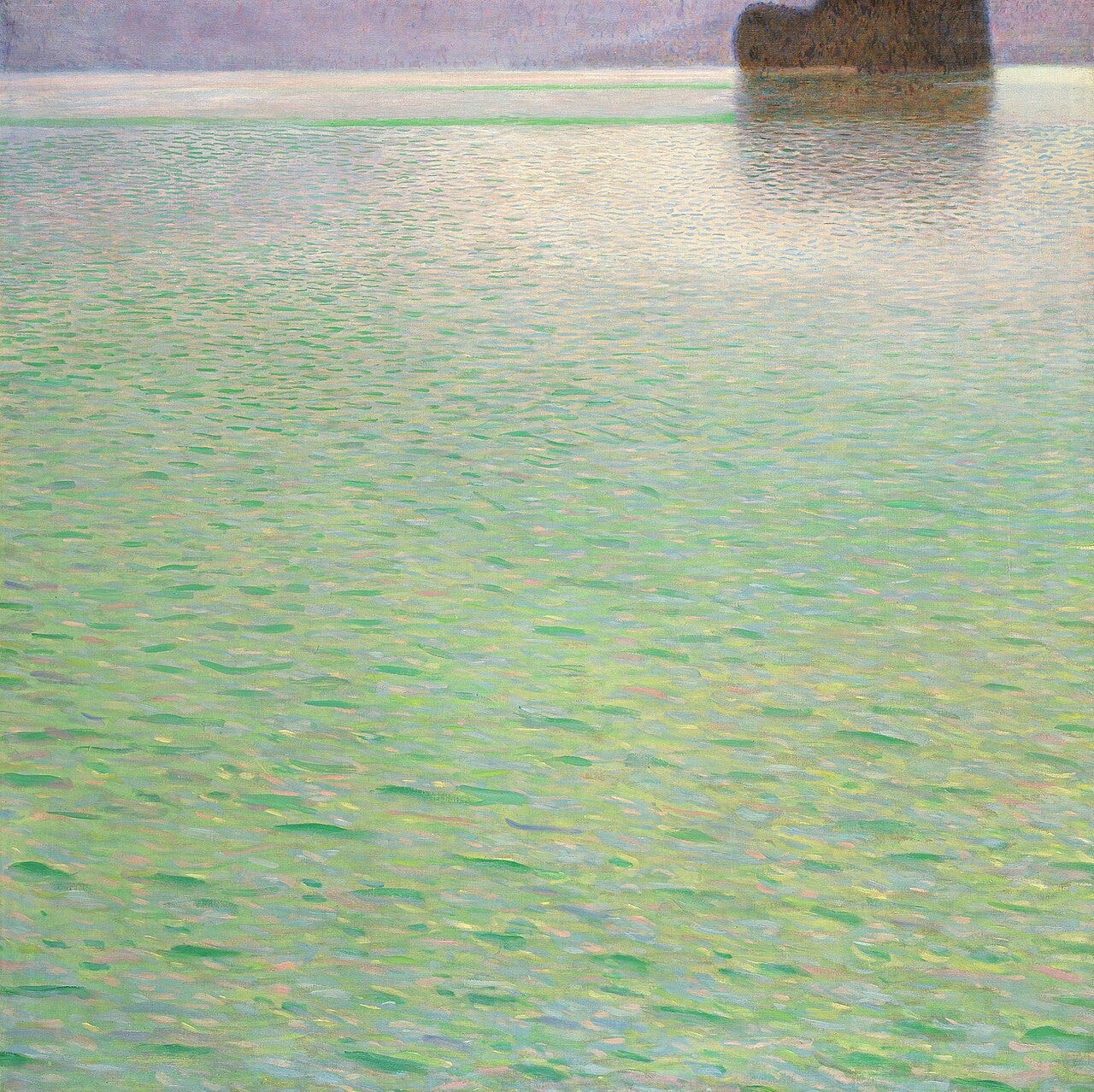 Klimt square landscape painting of an island in Lake Attersee Klimt square landscape painting of an island in Lake Attersee