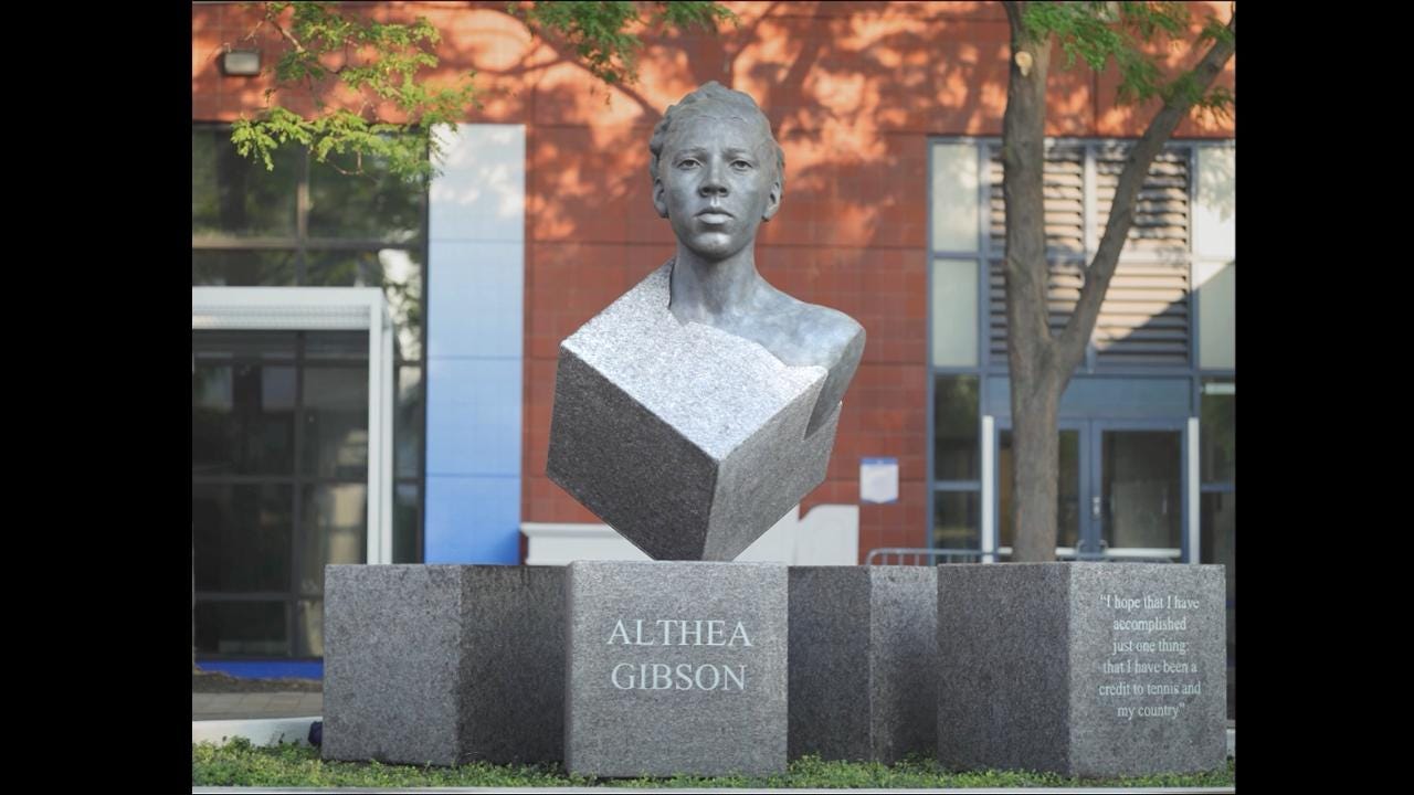 Althea Gibson sculpture unveiled on Day One of the 2019 US Open - Official Site of the 2024 US Open Tennis Championships - A USTA Event Althea Gibson sculpture unveiled on Day One of the 2019 US Open - Official Site of the 2024 US Open Tennis Championships - A USTA Event