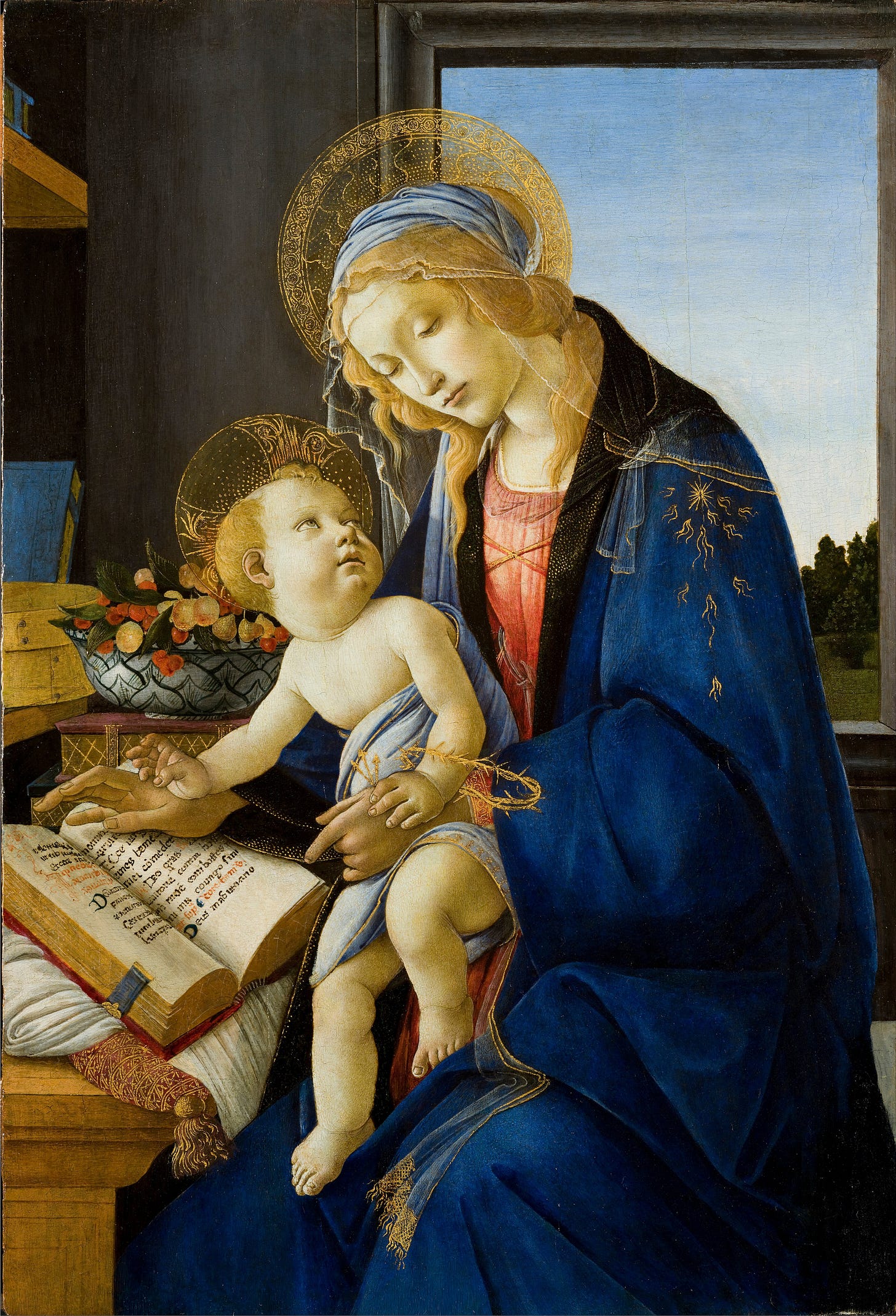 Virgin and child over an open prayer book Virgin and child over an open prayer book