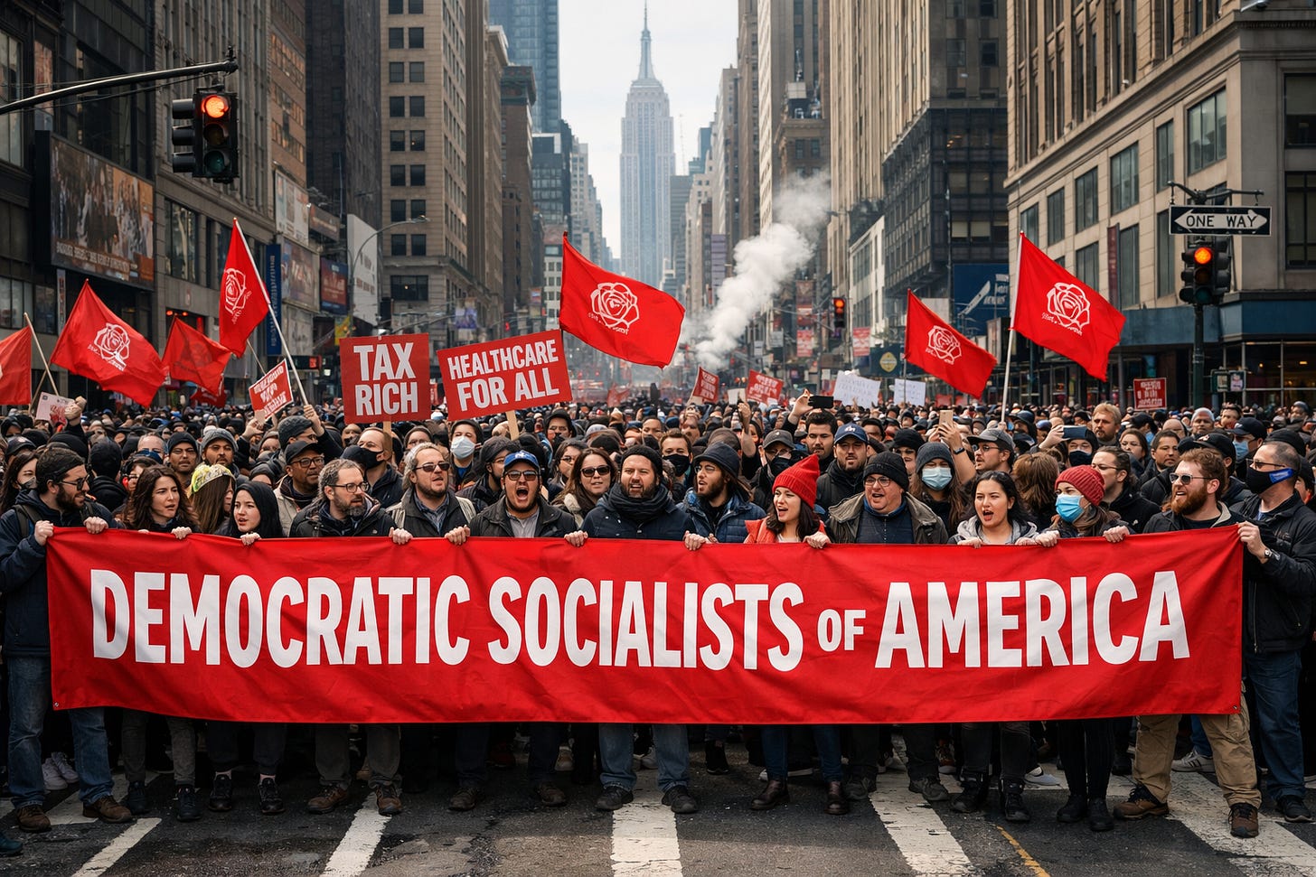 Protest crowd in NYC street