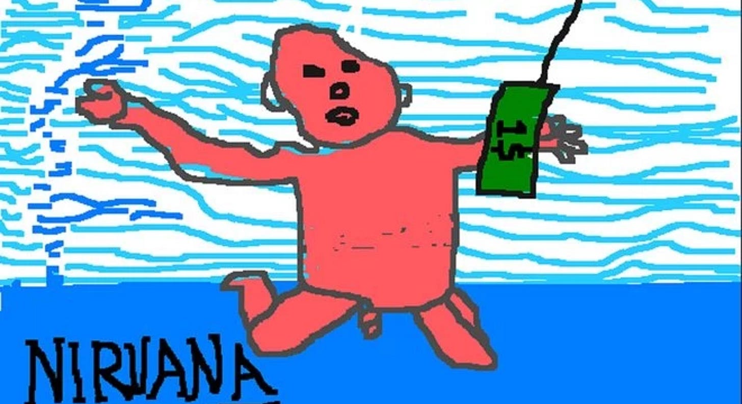 Nirvana, Grunge, 90sStyle, Kurt Cobain, MS Paint, 