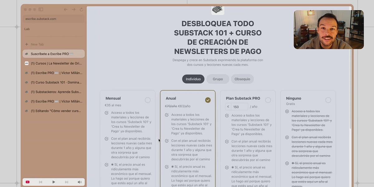 Cómo vender cursos a través de Substack (sí, es posible)
